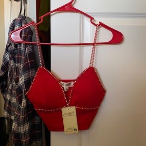 cute red strappy crop!